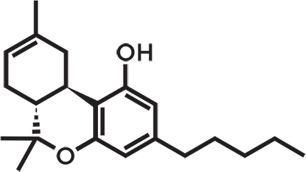 Chemical structure for delta-8 THC